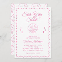 Sea You bald Hand Draw Ocean Seashell Baby Dusche