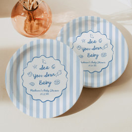 Sea You Soon Baby Coastal Baby Shower Pappteller
