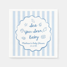 Sea You Soon Baby Coastal Baby Shower Serviette