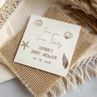 Sea You Soon Baby Küsten-Baby-Party Serviette