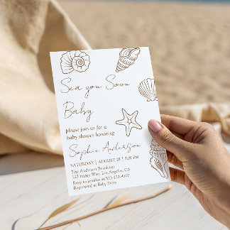 Sea You Soon Baby Küsten-Meeresschnecken-Baby-Part Einladung