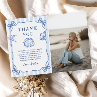Sea You Soon, Baby Seashell Baby Shower Foto Dankeskarte