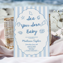 Sea You Soon, Baby Seashell Coastal Baby Shower Einladung