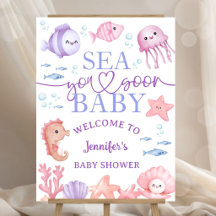 Sea You Soon Baby Shower Girl Pink Ocean Welcome