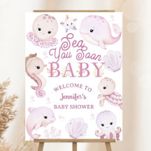 Sea You Soon Baby Shower Girl Pink Ocean Welcome