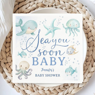 Sea You Soon Baby Shower Junge Ozean Papier Serviette