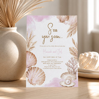 Sea You Soon Baby Shower, Ozean Baby Mädchen Einladung