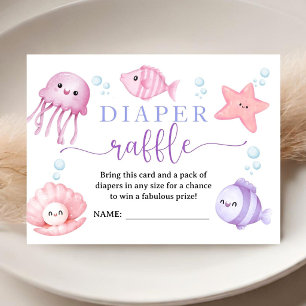 Sea You Soon Baby Shower Rosa Ozean Windel Raffel Begleitkarte