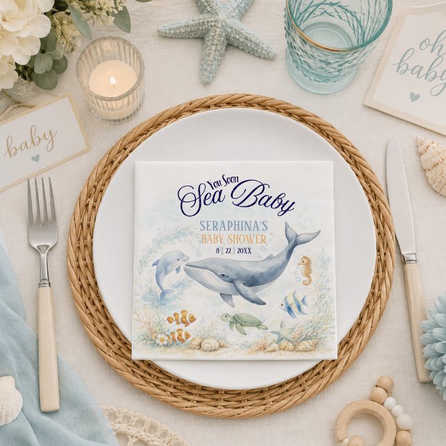 Sea You Soon Baby Shower Serviette (Von Creator hochgeladen)