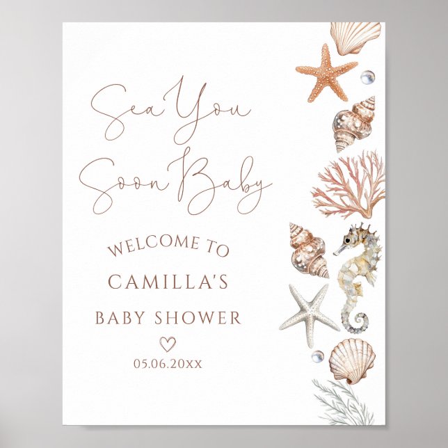 Sea You Soon Baby Shower Welcome Poster (Vorne)