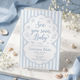 Sea You Soon Babyparty-Einladung Küstenmeere Visitenkarte