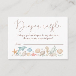 Sea You Soon Coastal Baby Shower Diaper Raffle Begleitkarte