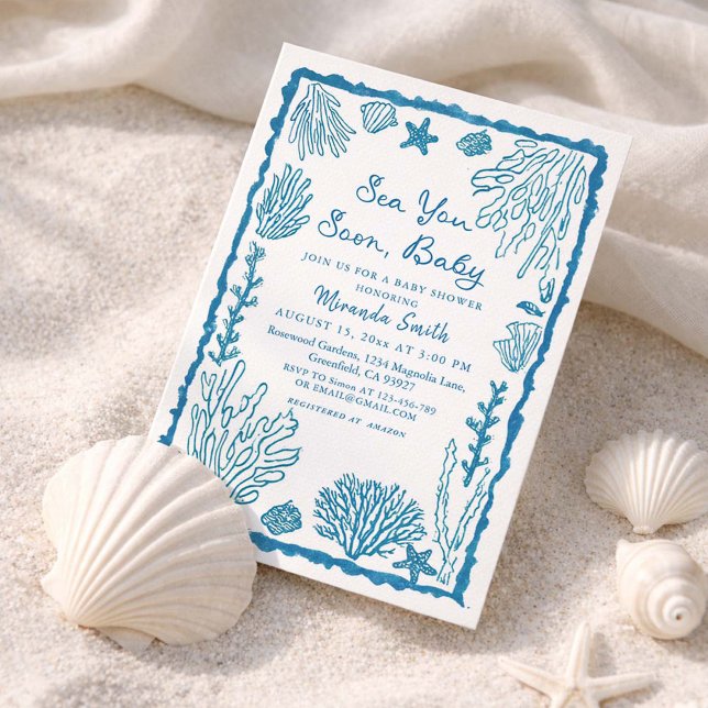 Sea You Soon Coastal Baby Shower Einladung (Von Creator hochgeladen)
