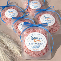 Sea You Soon Coastal Bath Salt Gift Round Sticker
