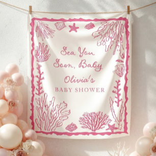 Sea You Soon Girl Baby Shower Wandteppich