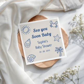 Sea You Soon Küsten-Baby-Party Serviette