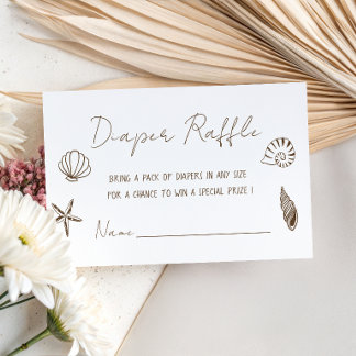 Sea You Soon Küsten-Baby-Party-Windel-Raffle Begleitkarte
