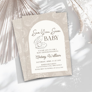 Sea You Soon Küsten-Baby-Shower-Einladung Einladung