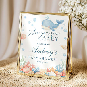 Sea You Soon Küsten-Ozean-Baby-Shower-Willkommen Poster