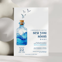 Sea You Soon Message in a Bottle Baby Shower-Einla