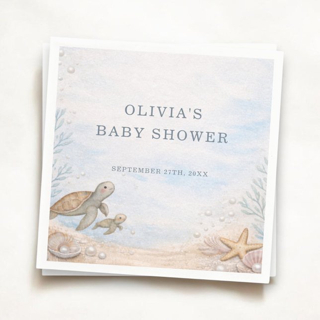 Sea You Soon Ocean Baby Shower Party Serviette (Von Creator hochgeladen)