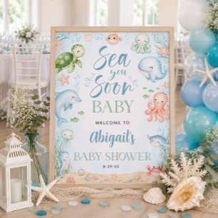 Sea You Soon Ozean-Baby-Party 18x24 Willkommenssch Poster