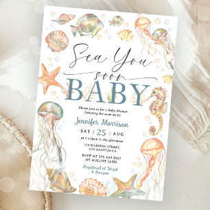 Sea You Soon Ozean-Baby-Party geschlechtsneutral Einladung