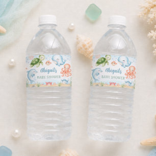 Sea You Soon Ozean-Baby-Party Wasserflaschenetikett