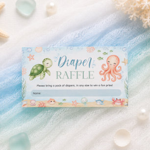 Sea You Soon Ozean-Baby-Party-Windel-Raffle Begleitkarte