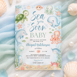 Sea You Soon Ozean-Baby-Shower-Einladung Einladung