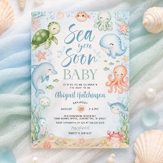 Sea You Soon Ozean-Baby-Shower-Einladung Einladung