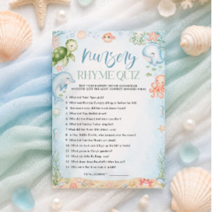 Sea You Soon Ozean-Baby-Shower-Kinderreim-Spiel Einladung