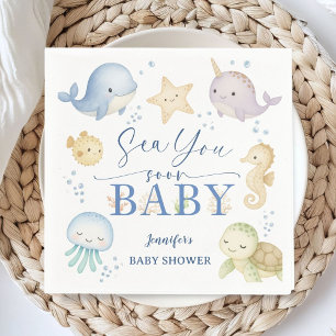 Sea You Soon Ozean-Baby-Shower-Papier Serviette