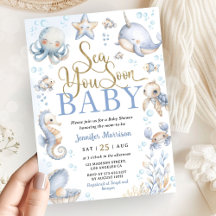 Sea You Soon Ozean-Tiere Junge Baby-Party