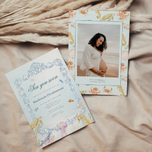 Sea You Soon Rococo Foto Baby Shower Einladung