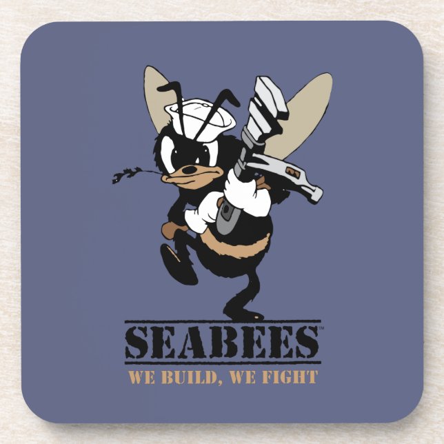 Seabees, die wir uns errichten, kämpfen harten getränkeuntersetzer (Vorderseite)