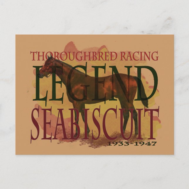 Seabiscuit - durchdachte Racing Legend Postkarte (Vorderseite)