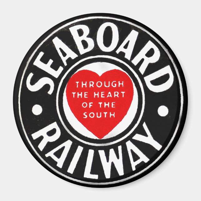 Seaboard Air Line Eisenbahn-Herz-Logo Magnet (Vorne)