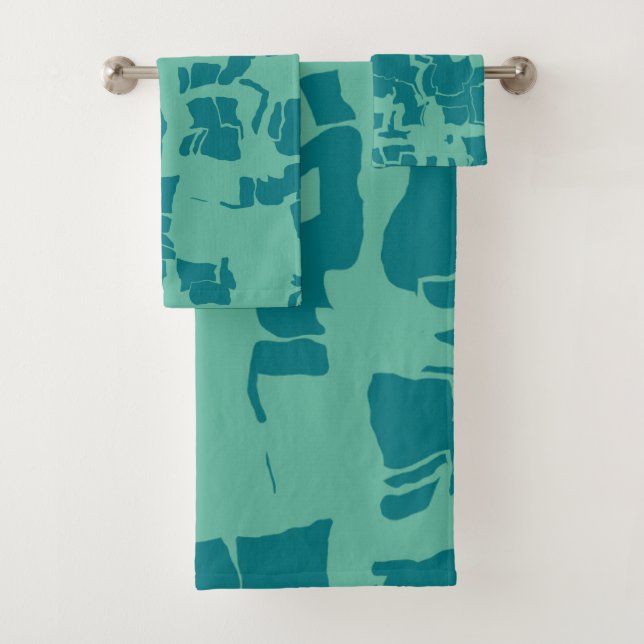 Seabolt Blue Abstrakt Badhandtuch Set (Insitu)