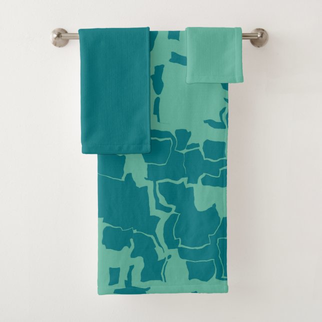 Seabolt Blue Abstrakt Badhandtuch Set (Insitu)