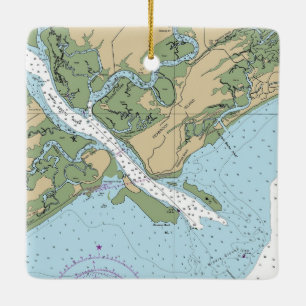 Seabrook Island, South Carolina Chart Keramikornament