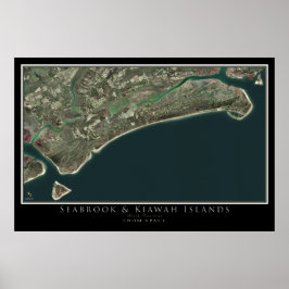 Seabrook & Kiawah Islands South Carolina Satellite Poster