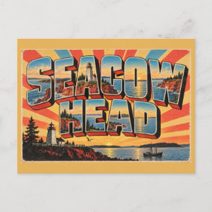 Seacow Head PEI achteckiger Leuchtturm Klippen Kun Postkarte