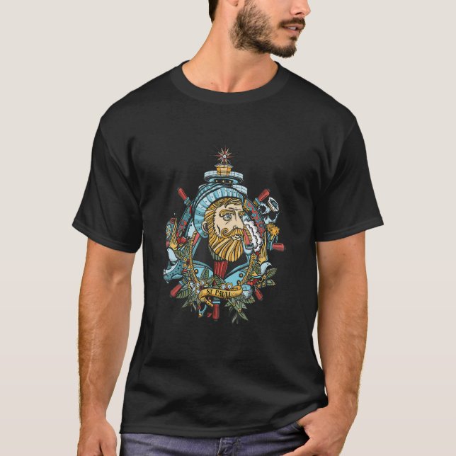 Seadog St Pauli Cool Sailor in Retro Tattoo Style T-Shirt (Vorderseite)