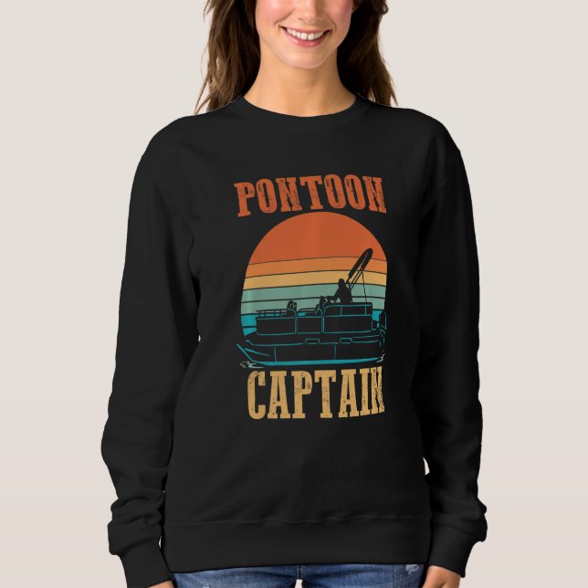 Seafarer Boater Cruise Ship Boating Retro Pontoon  Sweatshirt (Vorderseite)