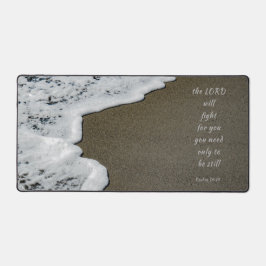 Seafoam Beach Bible Verse Schreibtischunterlage