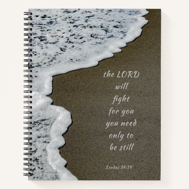Seafoam Beach Bible Verse Spirituosen Notebook Notizbuch (Vorderseite)