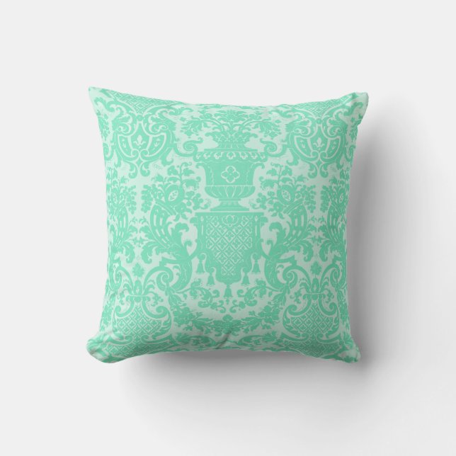 Seafoam Damask Kissen (Vorderseite)