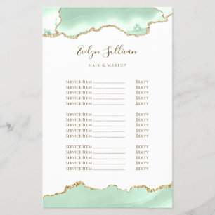 Seafoam Green Age Preisliste Flyer