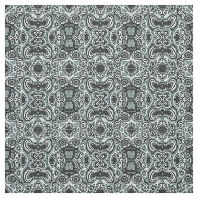 Seafoam Green Gray Bali Batik Style Muster Stoff (Muster)